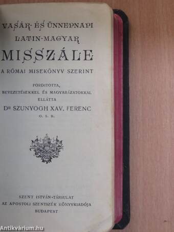 Vasár- és ünnepnapi latin-magyar misszále