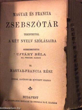 Francia és magyar zsebszótár/Magyar és francia zsebszótár I-II.