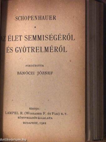 Paraenezisek és Maximák/A zene esztétikája/Az élet semmiségéről és gyötrelméről/Pascal gondolatai/A samakai tánczosnő/A gyémánt nyakláncz