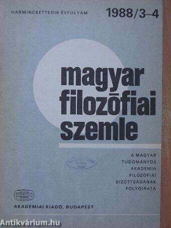Magyar Filozófiai Szemle 1988/3-4.