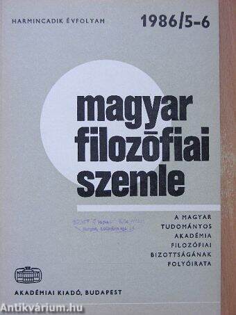 Magyar Filozófiai Szemle 1986/5-6.