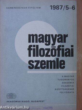 Magyar Filozófiai Szemle 1987/5-6.