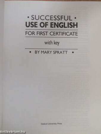 Successful use of English for First Certificate