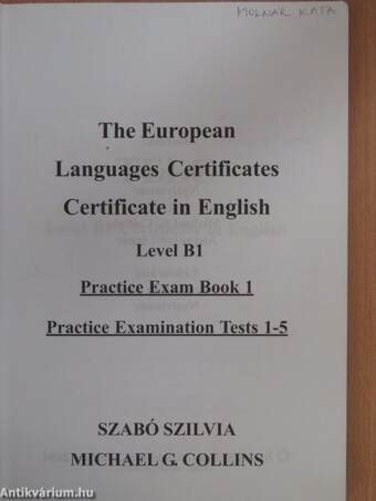 The European Languages Certificates Certificate in English