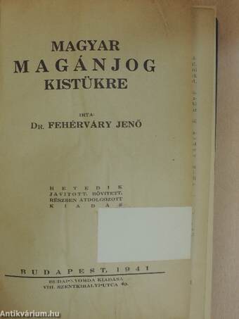 Magyar magánjog kistükre