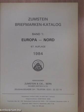 Zumstein Briefmarken-katalog - Nord Europa 1984