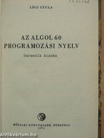 Az ALGOL 60 programozási nyelv