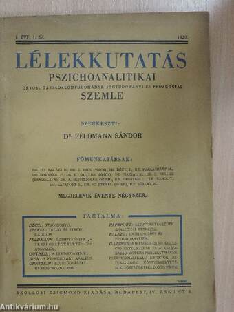 Lélekkutatás 1929/1.