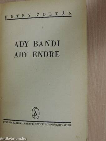 Ady Bandi-Ady Endre (Tiltólistás kötet)