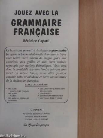 Jouez avec la Grammaire Francaise