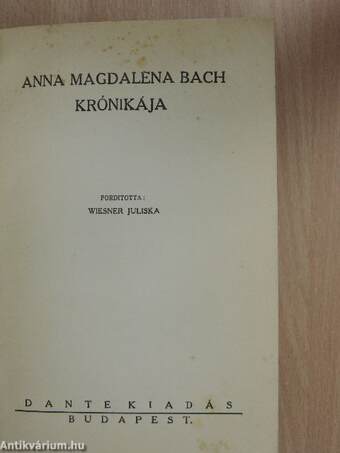 Anna Magdalena Bach krónikája