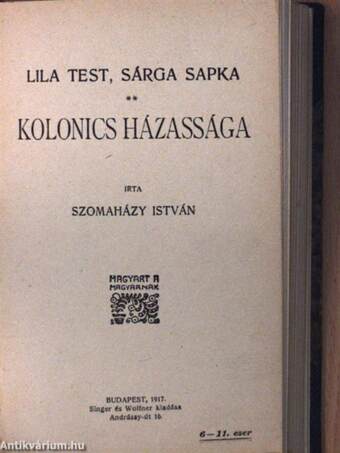 Lila test, sárga sapka/Kolonics házassága