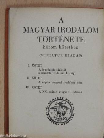 A magyar irodalom története I-III.