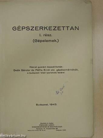 Gépszerkezettan I.