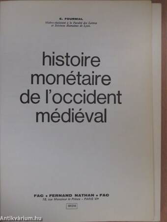 Histoire monétaire de l'occident médiéval