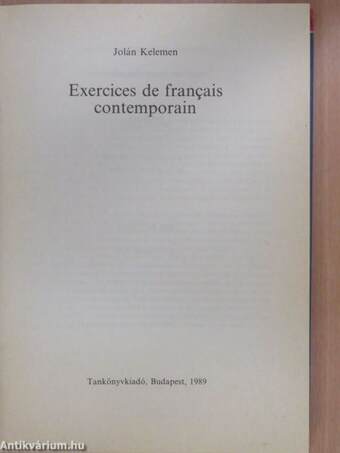 Exercices de francais contemporain