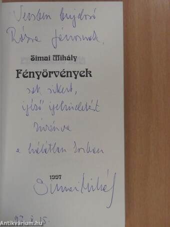 Fényörvények (dedikált példány)