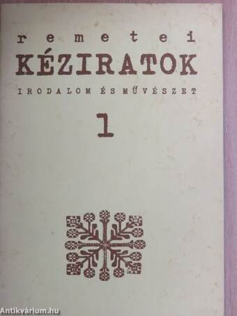 Remetei Kéziratok 1989/1-2. (dedikált példány)