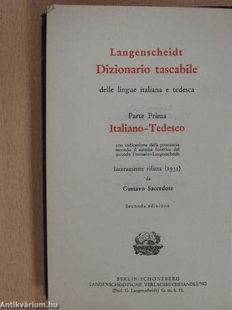 Langenscheidts Taschenwörterbuch der italienischen und deutschen Sprache/Langenscheidt Dizionario tascabile delle lingue italiana e tedesca