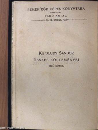 Kisfaludy Sándor összes költeményei I. (töredék)