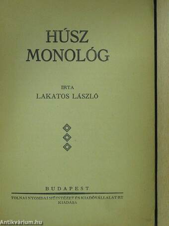 Húsz monológ