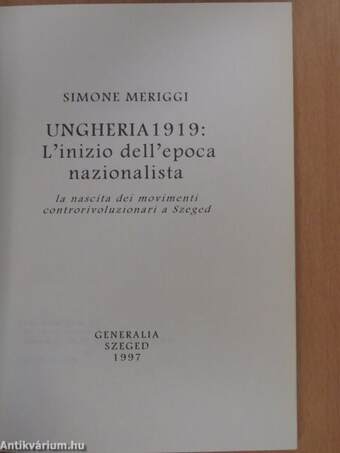 Ungheria 1919: L'inizio dell'epoca nazionalista