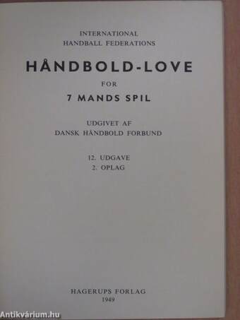 Handbold-love for 7 mands spil og markhandbold