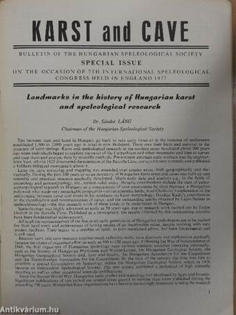 Karszt és Barlang Special Issue 1977.