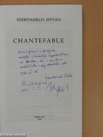 Chantefable (dedikált példány)