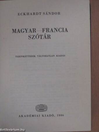 Magyar-francia szótár