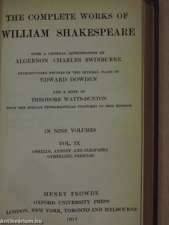 The complete works of William Shakespeare I., III., VI., VII., IX. (nem teljes sorozat)