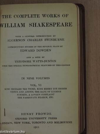 The complete works of William Shakespeare I., III., VI., VII., IX. (nem teljes sorozat)