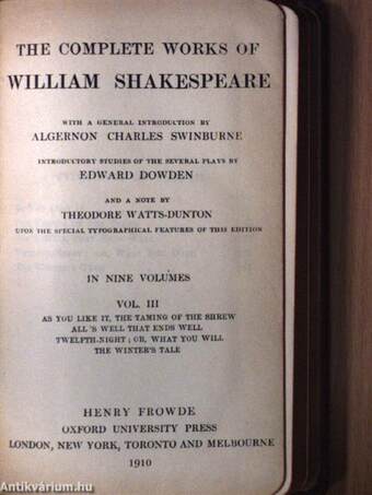 The complete works of William Shakespeare I., III., VI., VII., IX. (nem teljes sorozat)