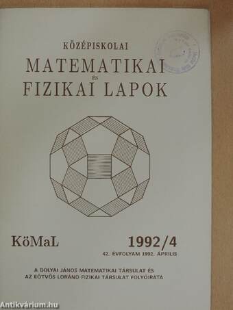 Középiskolai matematikai és fizikai lapok 1992. április