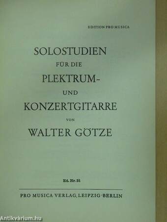 Solostudien für die Plektrum- und Konzertgitarre III.