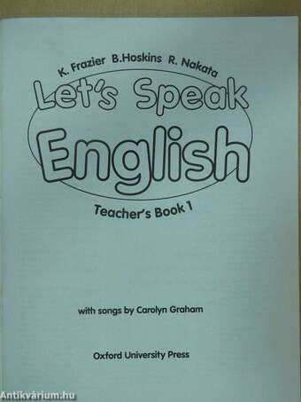 Let's Speak English - Teacher's Book 1.