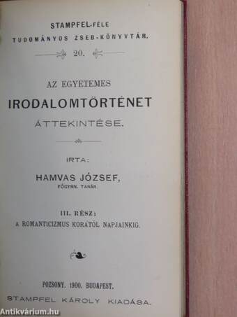 Az egyetemes irodalomtörténet áttekintése I-III.