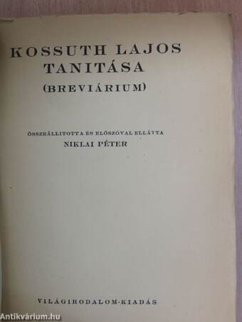 Kossuth Lajos tanitása