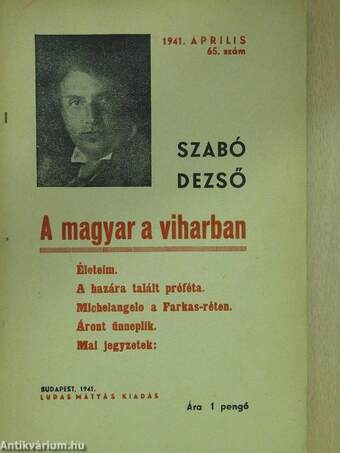 A magyar a viharban/Életeim/A hazára talált próféta/Michelangelo a Farkas-réten/Áront ünneplik/Mai jegyzetek