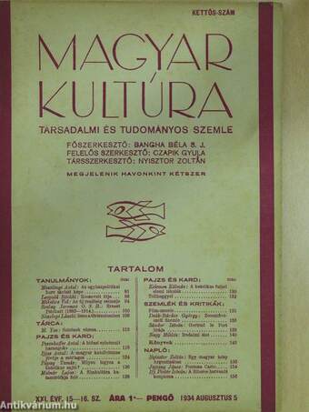 Magyar Kultúra 1934. augusztus 5.