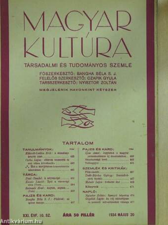 Magyar Kultúra 1934. május 20.