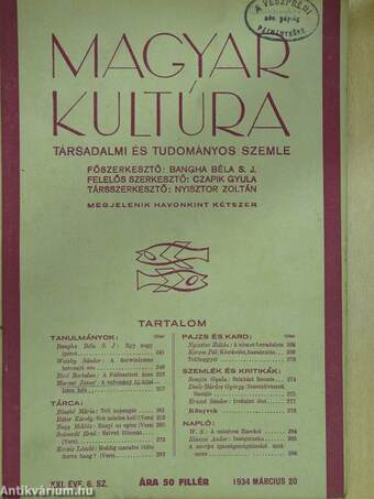 Magyar Kultúra 1934. március 20.