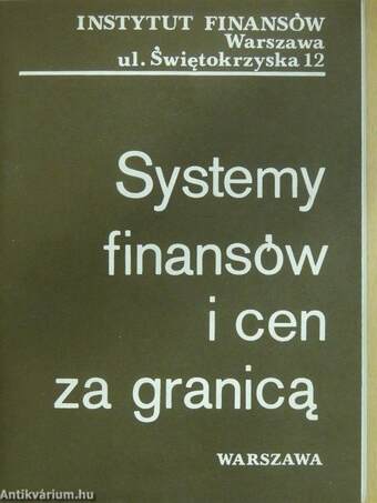 Systemy finansów i cen za granica