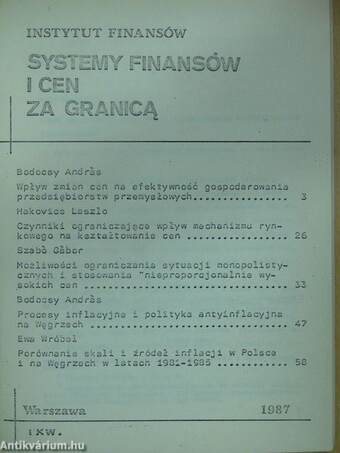 Systemy finansów i cen za granica