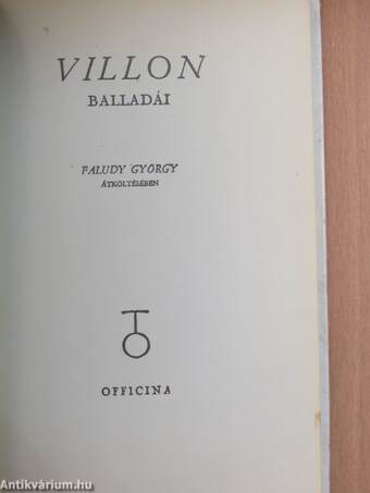 Villon balladái Faludy György átköltésében