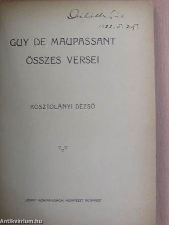 Guy de Maupassant összes versei