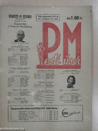 Pesti Műsor 1958. szeptember 5-11-ig