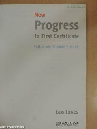 New Progress to First Certificate - Self-Study Student's Book