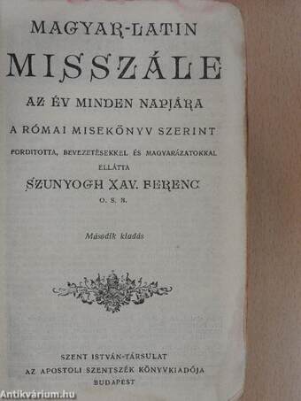 Magyar-Latin misszále