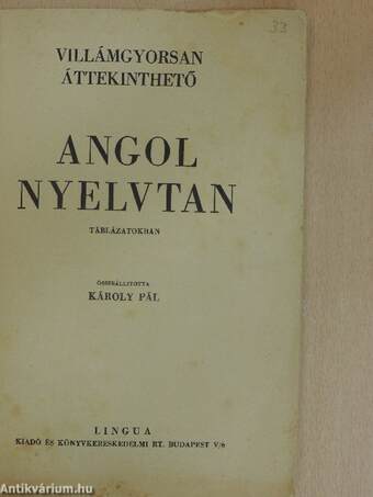 Villámgyorsan áttekinthető angol nyelvtan